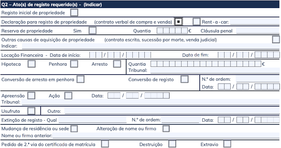 Print de declaração de venda automóvel