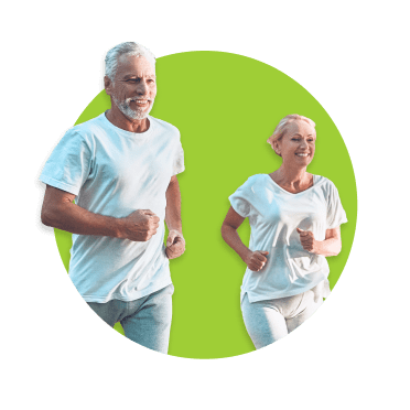 Casal com mais de 55 anos a correr