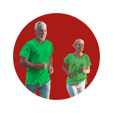 Casal com mais de 55 anos a correr